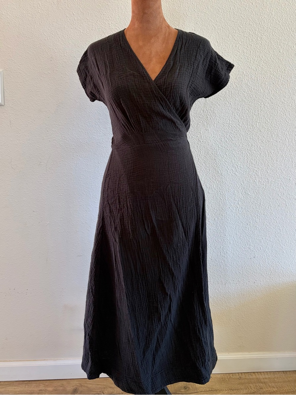 Marine Layer Black Wrap Maxi Dress